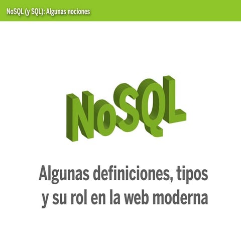 Conceptos de NoSoloSQL
