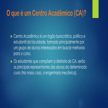 O que é um Centro Acadêmico? | PDF