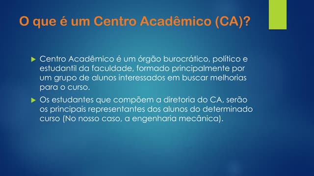 O que é um Centro Acadêmico? | PDF