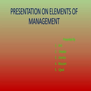 Elements of Management