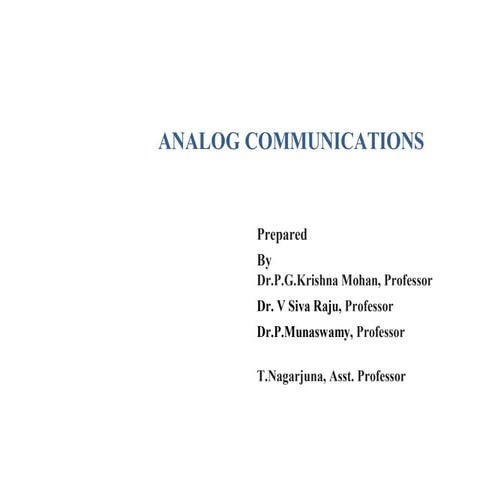 analog communication and introduction of  AM