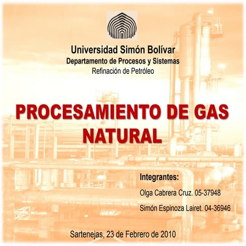 Procesamiento de gas natural en Venezuela | PDF