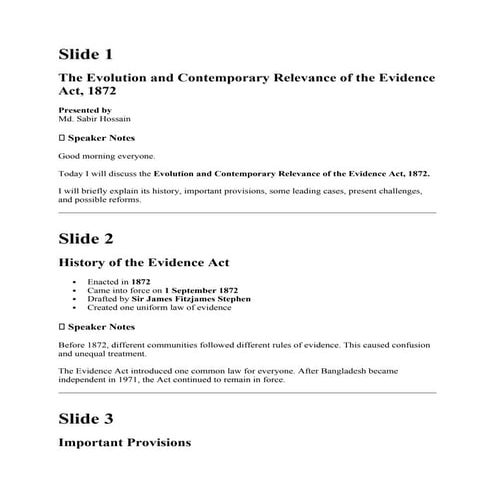 The Evolution and Contemporary Relevance of the Evidence Act, 1872 ...