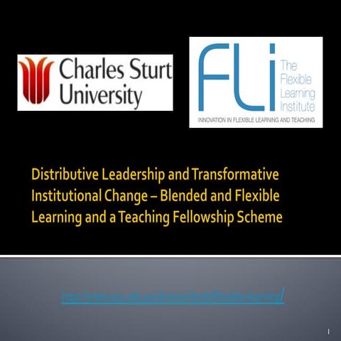 Distributive Leadership and Transformative Institutional Change – Blended and...