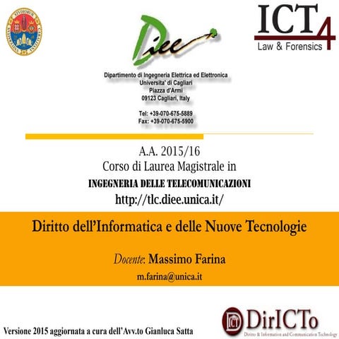 Diritto dell’Informatica e delle Nuove Tecnologie
