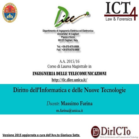 Diritto dell’Informatica e delle Nuove Tecnologie | PDF