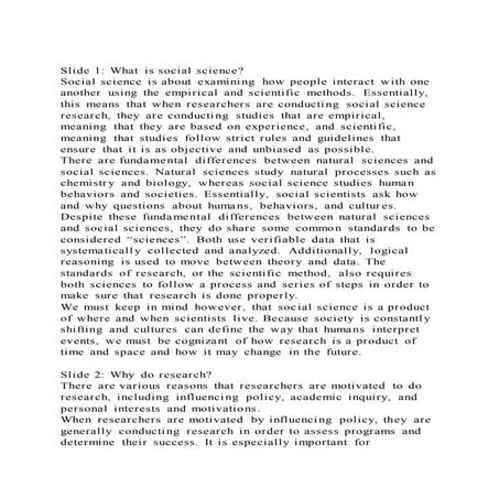 Slide 1 what is social science social science is about examinin