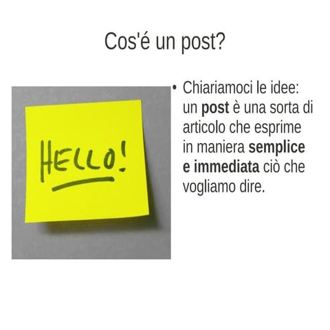 Come si crea un post?