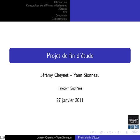 Projet de fin d'études : middleware de communication de groupe