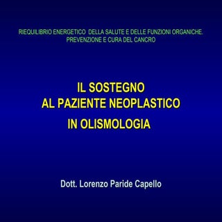 IL SOSTEGNO AL PAZIENTE NEOPLASTICO...