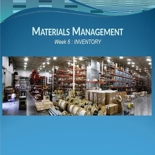 INVENTORY MANAGEMENT IN SUPPLY CHAIN MANAGMEENT
