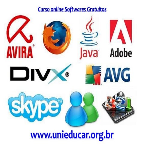 Slide curso softwares gratuitos