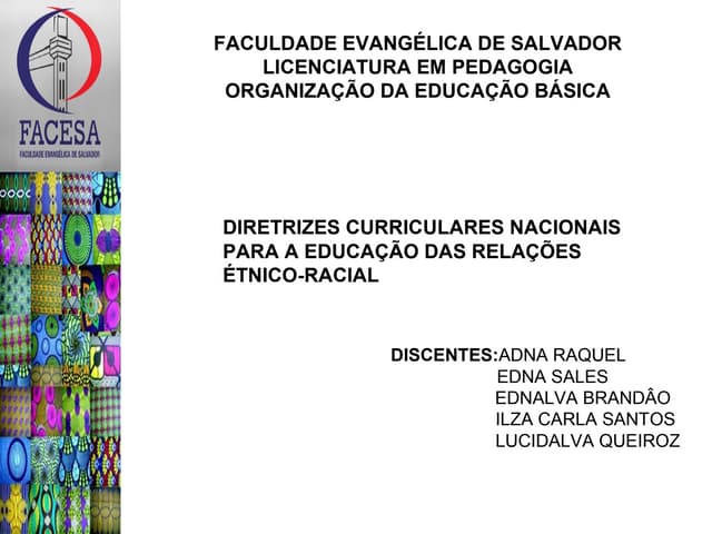 Slide diretrizes étnico racial
