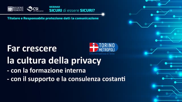 Far crescere la cultura della privacy