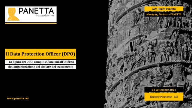 La figura del DPO: compiti e funzioni all'interno dell'organizzazione del titolare del trattamento