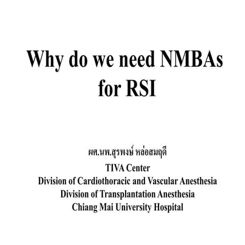 Why do we need NMBAs for RSI? | PDF