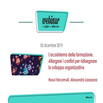 L' ecosistema della formazione. Allargare i confini per ridisegnare lo svilup...