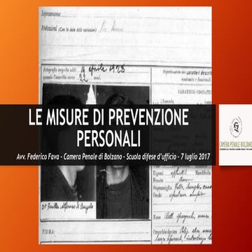 Storia delle misure di prevenzione personali | PPTX