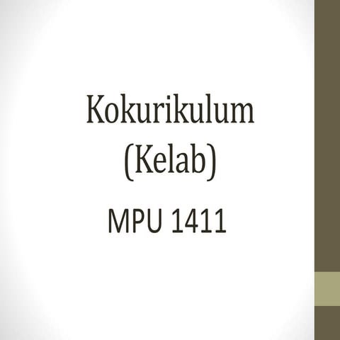 MPU 1411 KOKURIKULUM (KELAB)