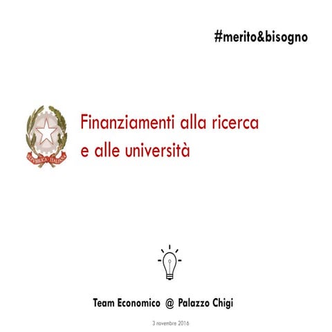 Finanziamenti alla ricerca e alle università - Legge Stabilità 2017