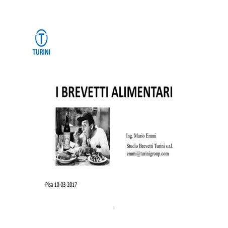 M. Emmi - I BREVETTI ALIMENTARI | PDF