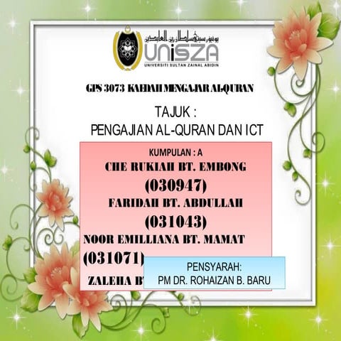 Slide pengajian al quran & ict