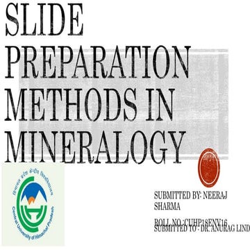 Slide preparation methods in mineralogy