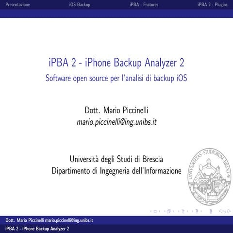 iPhone Backup Analyzer 2 - presentation [ITA]