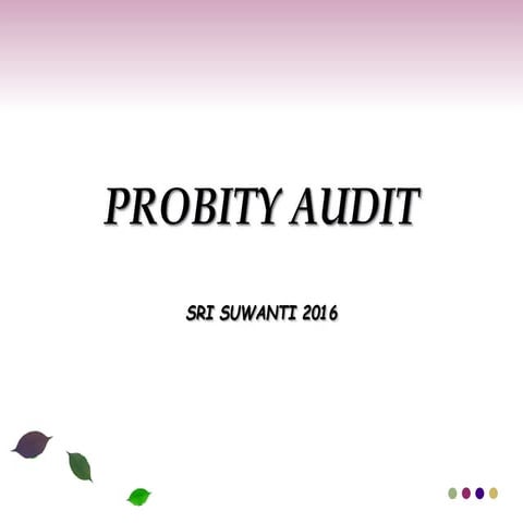 SRI SUWANTI - PROBITY AUDIT 