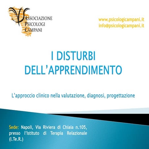 I Disturbi dell'apprendimento