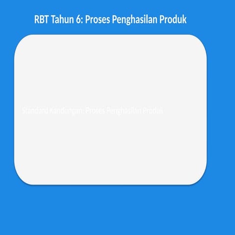 RBT Tahun 6: Langkah-Langkah Proses Penghasilan Produk Kreatif | PPTX