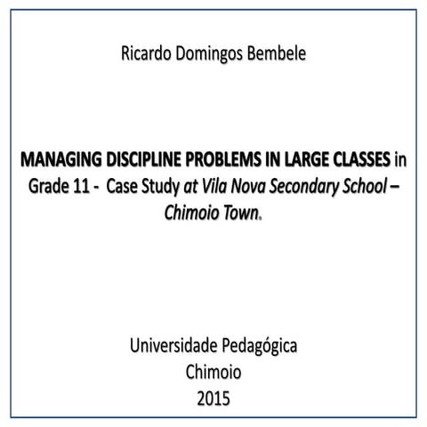 Slides  07-08-2015 - disruptive behaviour in overcrowded classes
