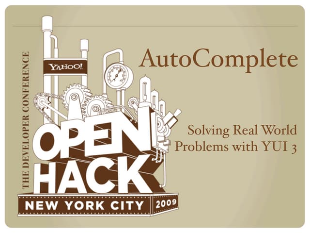 Solving Real World Problems with YUI 3: AutoComplete
