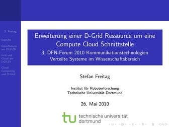 Erweiterung einer D-Grid-Ressource um eine Compute-Cloud-Schnittstelle 