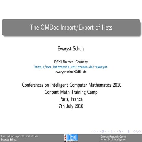 The OMDoc Import/Export of Hets