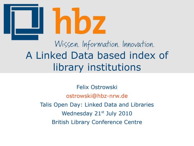 A Linked Data based index of library institutions