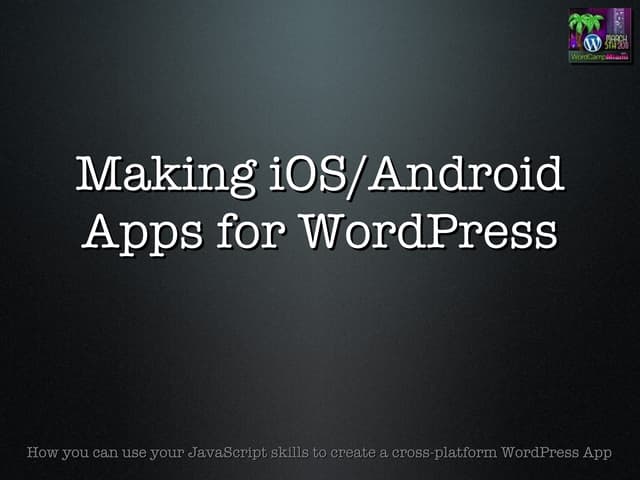 Mobile App Development with WordPress data