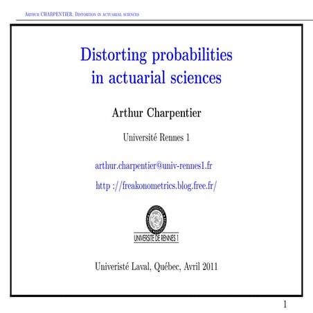 Slides université Laval, Actuariat, Avril 2011