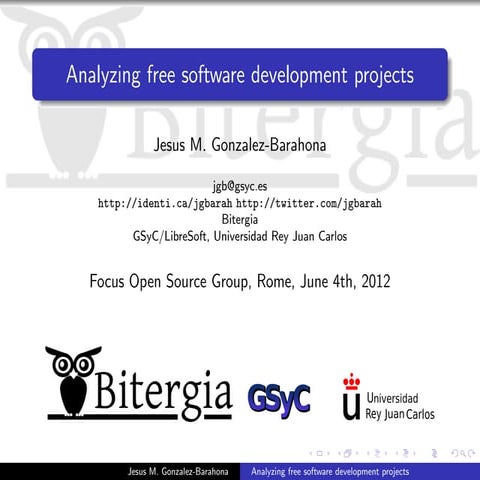 Focus Group Open Source 04.06.2012 Jesus Gonzalez Barahona