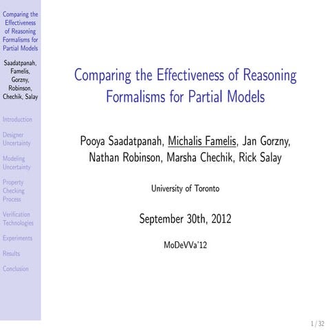 Comparing the Effectiveness of Reasoning Formalisms for Partial Models 