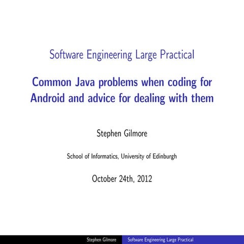 Common Java problems when developing with Android