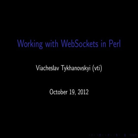 Working with WebSockets in Perl