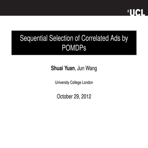 Sequential Selection of Correlated Ads by POMDPs