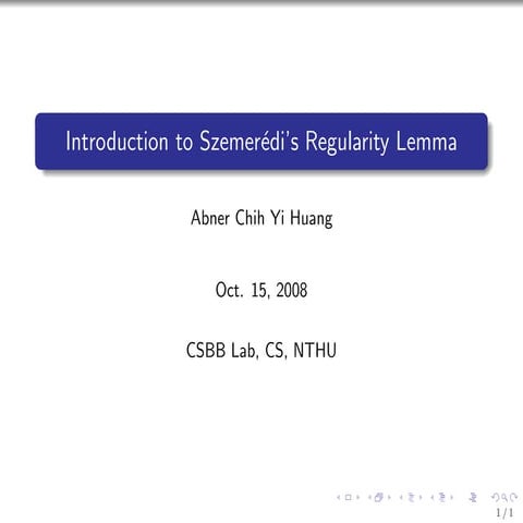 Introduction to Szemerédi regularity lemma