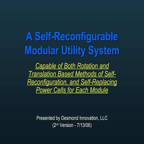 A Self-Reconfigurable Modular Utility System | PPT