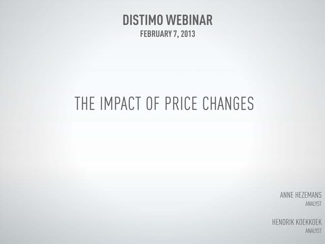 Distimo Monthly Report Webinar - The Impact of Price Changes