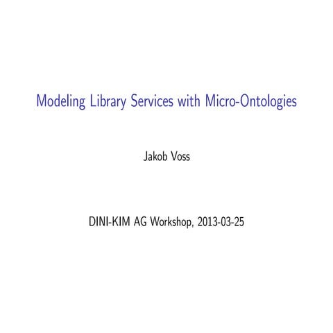 Beschreibung von Bibliotheks-Dienstleistungen mit Mikro-Ontologien