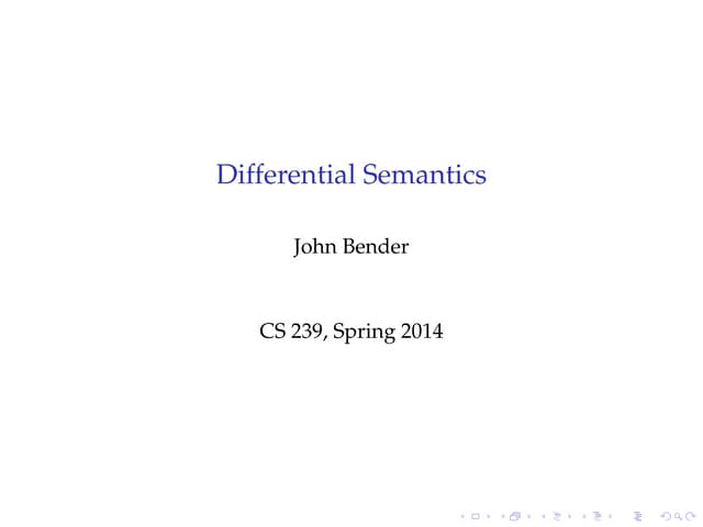 Differential Semantics