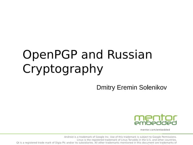 OpenPGP and Russian Cryptography