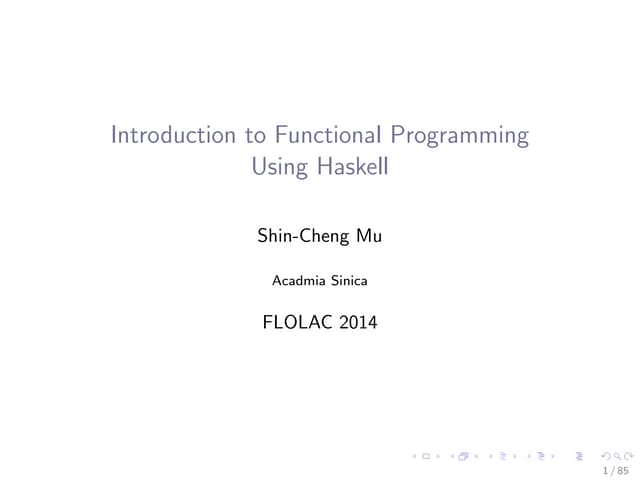 [FLOLAC'14][scm] Functional Programming Using Haskell